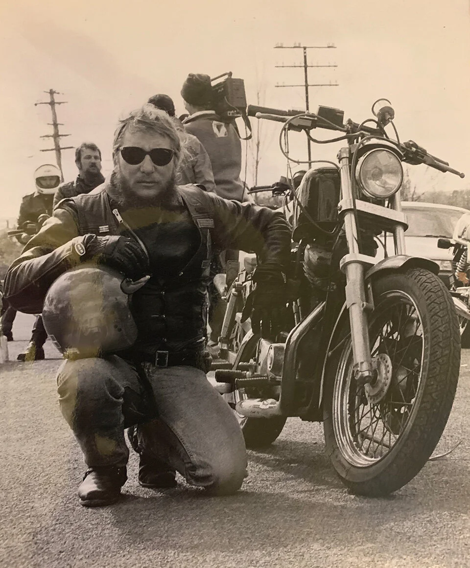 editor Mick withers with his first harley, a 1986 XLH1100 Sportster. This photo was taken in 1990 at the All Bike Drags in Orange, NSW.