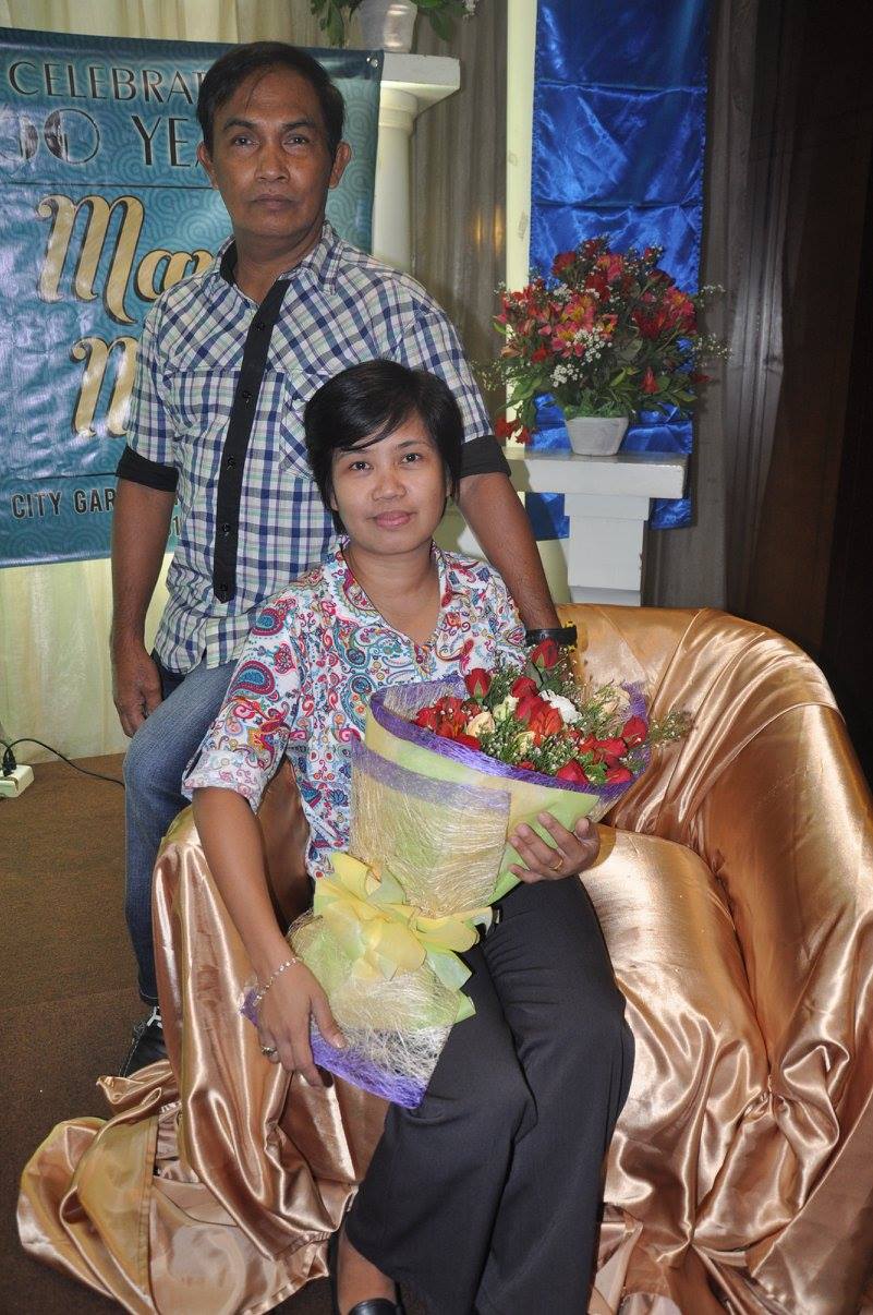 My fourth sister, Ate Felyn with her husband. Photo taken in 2015. During my eldest sister's 60th birthday celebration.