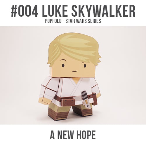 Papercraft imprimible y recortable de Luke Skywalker de Star Wars. Manualidades a Raudales.