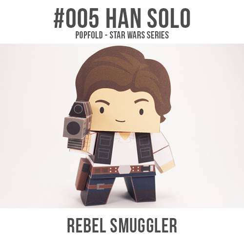 Papercraft imprimible y armable de Han Solo de Star Wars. Manualidades a Raudales.