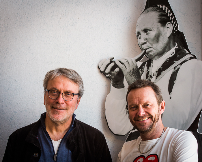 Per Gudmundson och Bengan Janson medverkar i Spelmandpodden nr 2. Foto: Torbjörn Ivarsson