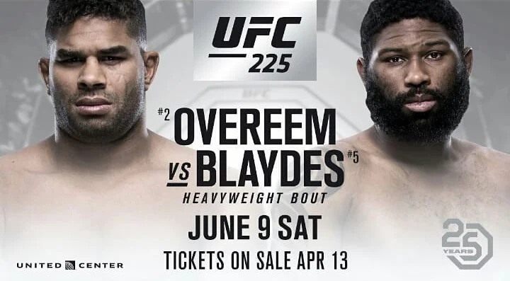 Overeem vs Blaydes booket for UFC 225