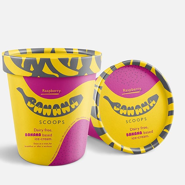 Packaging design for @bananascoops dairy-free, banana based nice-cream 🍦 🍌 // L &bull; G

#icecream #packaging #packagingdesign #colour #graphics #graphicdesign #illustration #health #healthy #food #graphicdesigner #branding #brand #banana #London 