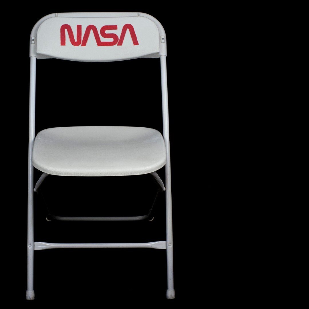 NASA Chair. Samsonite Model 2250 folding chair, High Density Polyethylene and zinc plated, powder coated steel. 81 cm x 44 cm x 49 cm. 2019