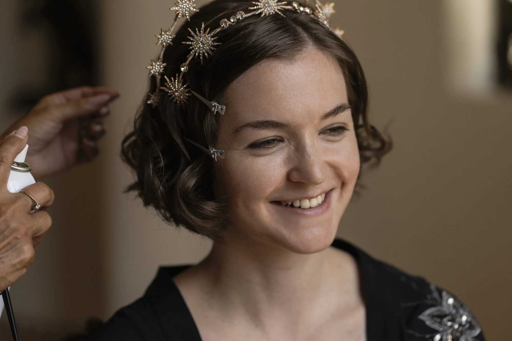 bride getting ready at Villa Favorita Marsala