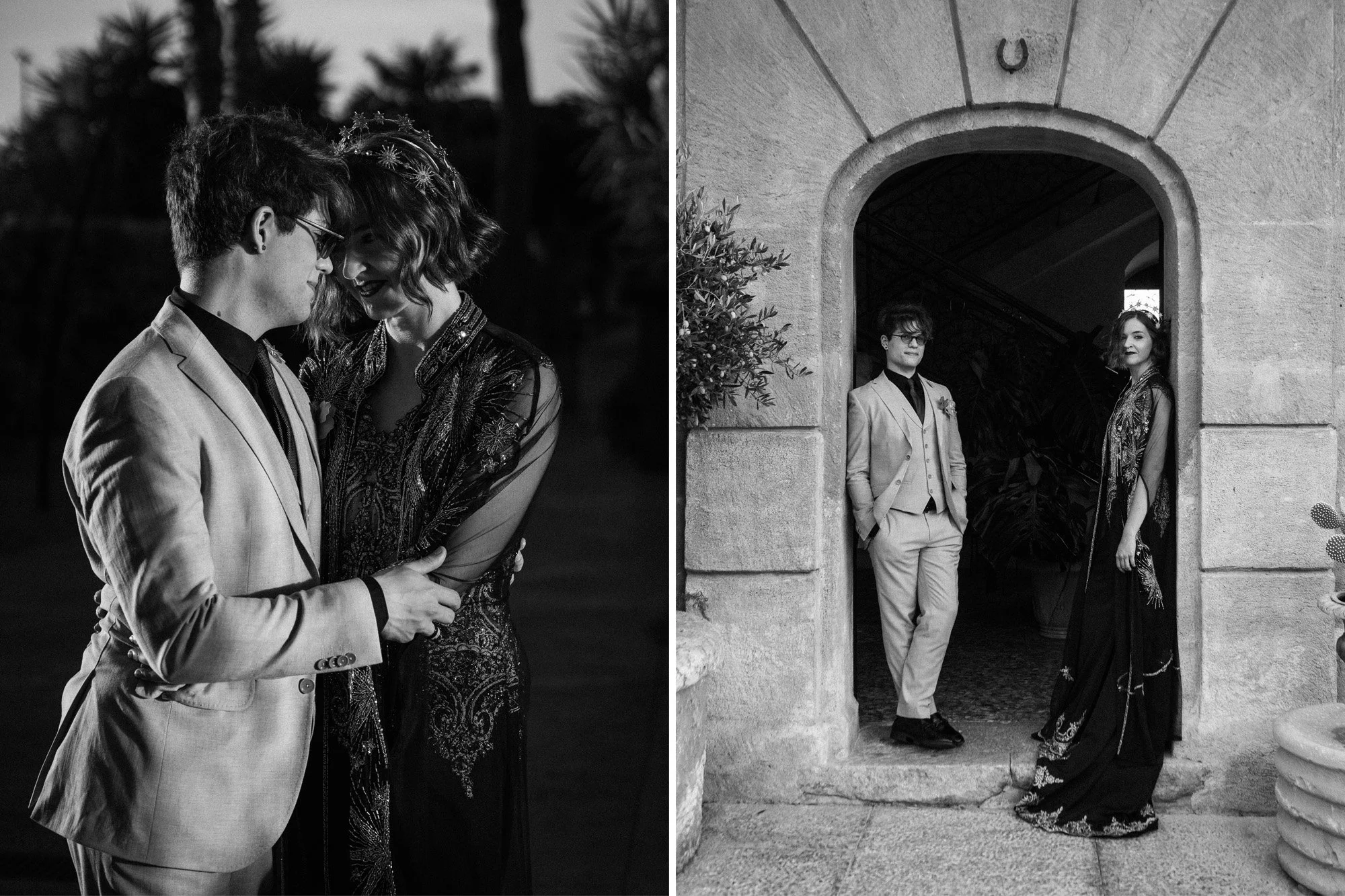 Bride and groom wedding portrait in Sicily 