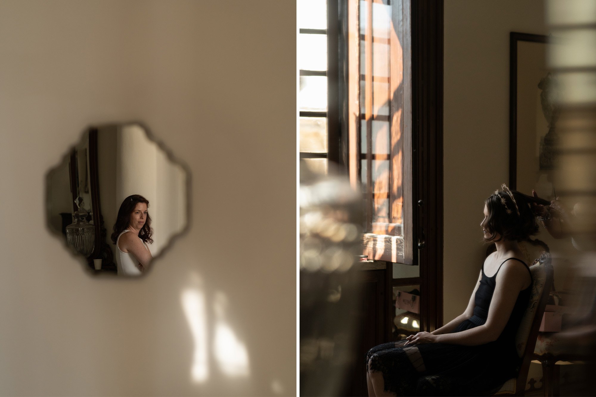 bride getting ready at Villa Favorita Marsala