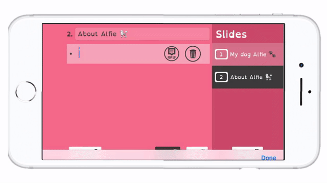 GIF: Inputting Present Pal notes via keyboard and speech-to-text