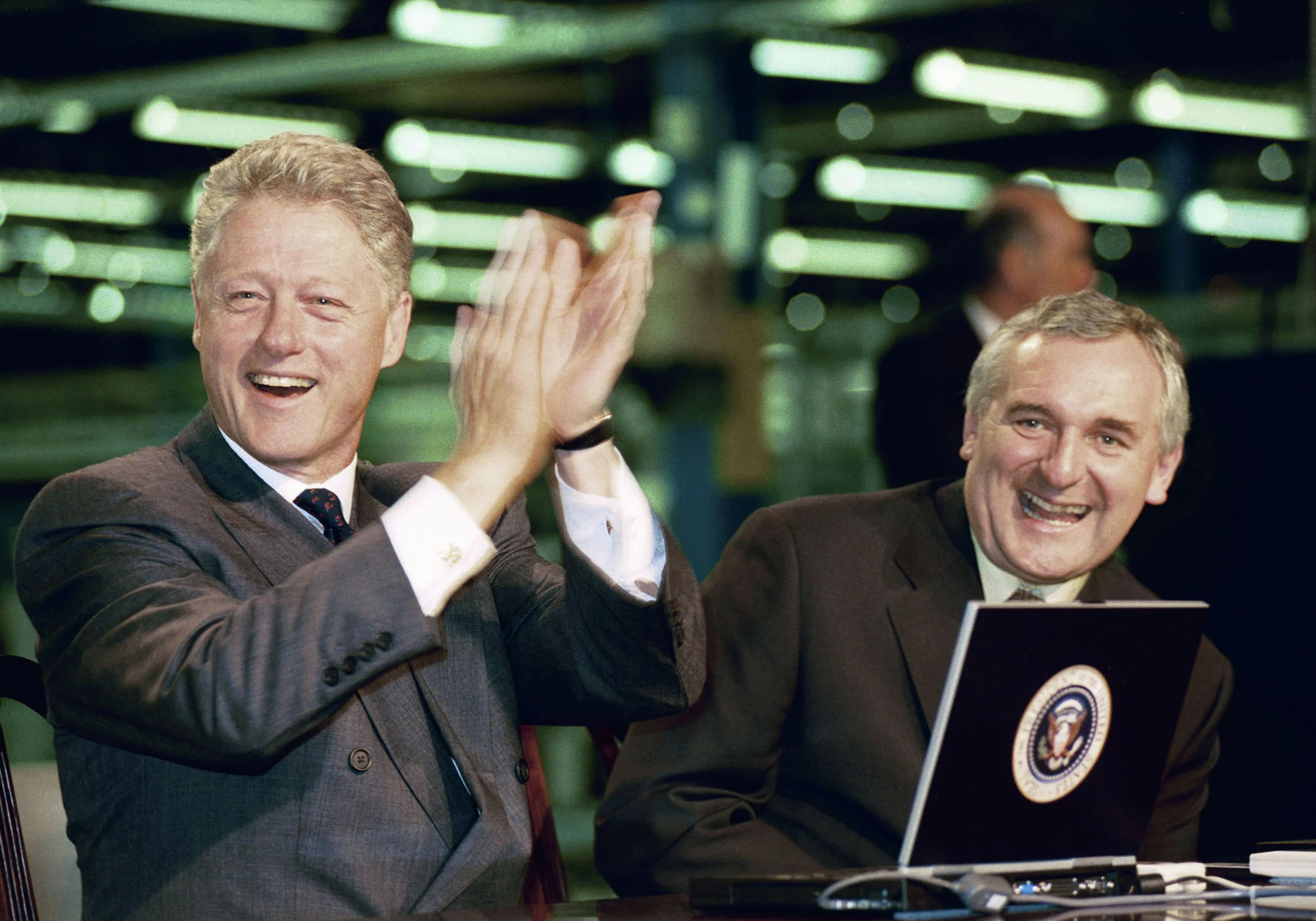 Bill Clinton and Bertie Ahern