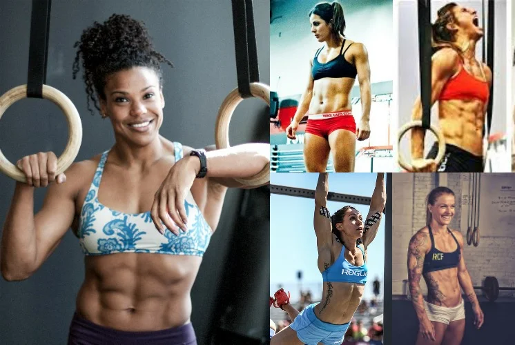 CrossFit Women: (L) Elizabeth Akinwale (Image source ), (Top Middle) Jackie Perez ( Image source ), (Top Right) Andrea Ager ( Image source ), (Bottom Right) Christmas Abbot ( Image source ), (Bottom Middle) Miranda Oldroyd ( Image source )