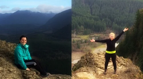 My friend Rachel (of glowyourbusiness.com ) & I going hiking together almost every single time I'm home! This was from you first adventure in December 2014!
