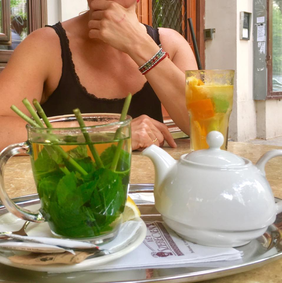 Fresh Mint tea every lunch time - YUM!