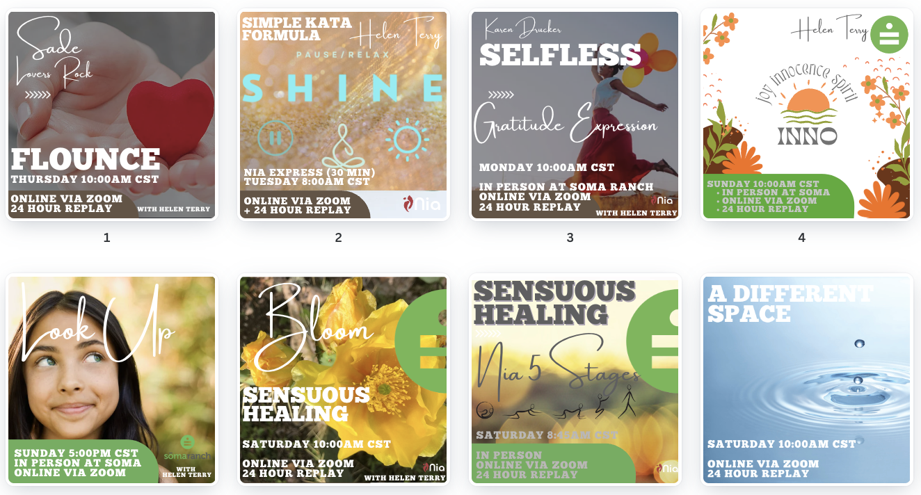 Special Public Classes during Nia Art of Sensation Retreat