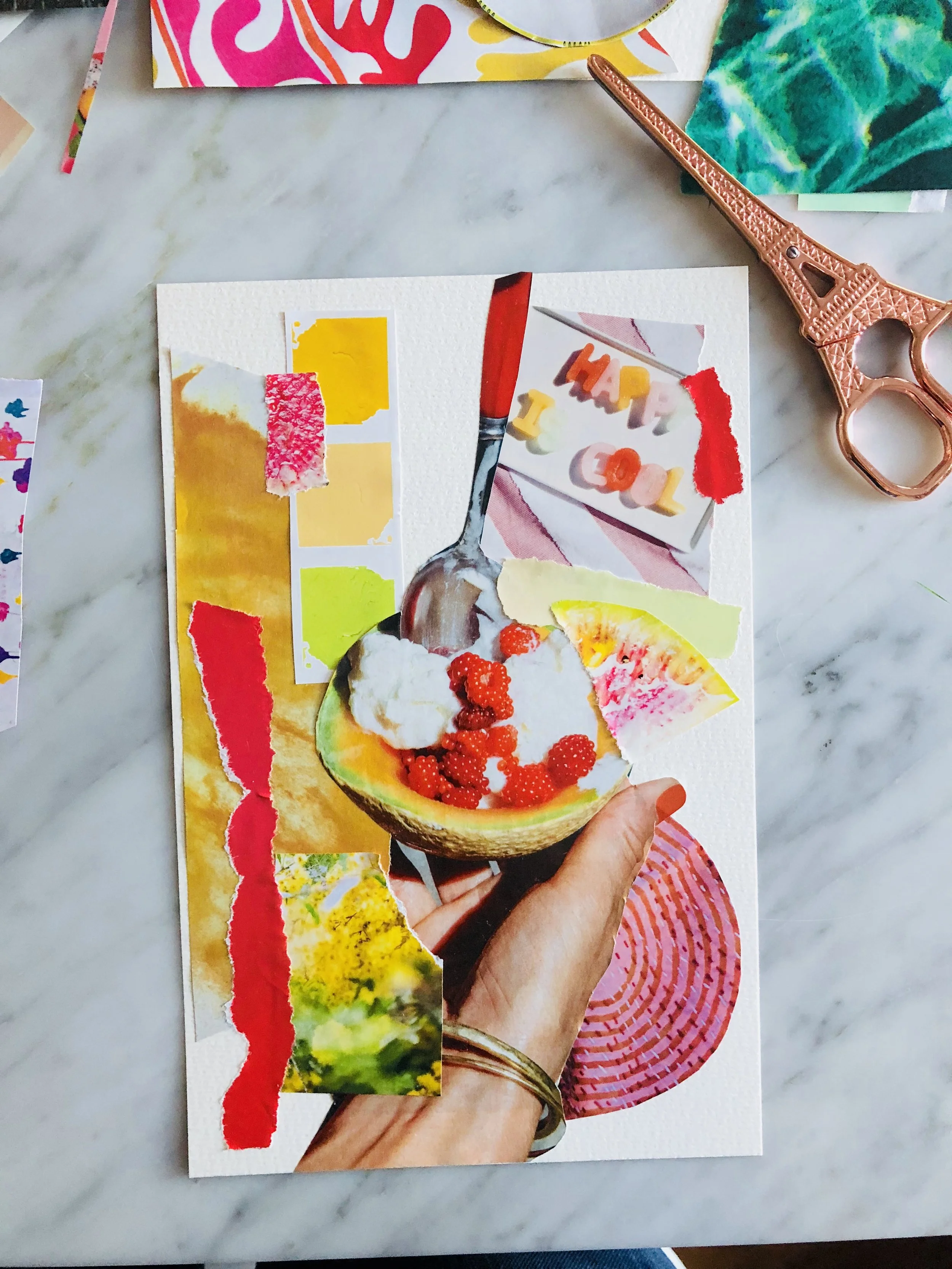 Happy Is cool - Nikki Rappaport Collage Art