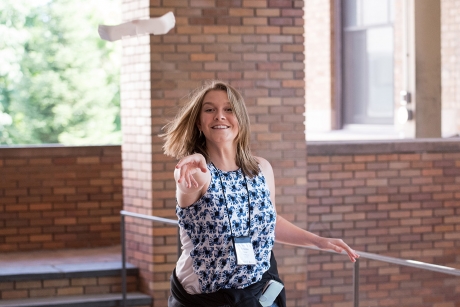Cate Schick, 16, of Garden City, New York, launches a glider she constructed as part of the “Geospatial Discovery” track at Cornell Cooperative Extension’s 4-H Career Explorations conference.