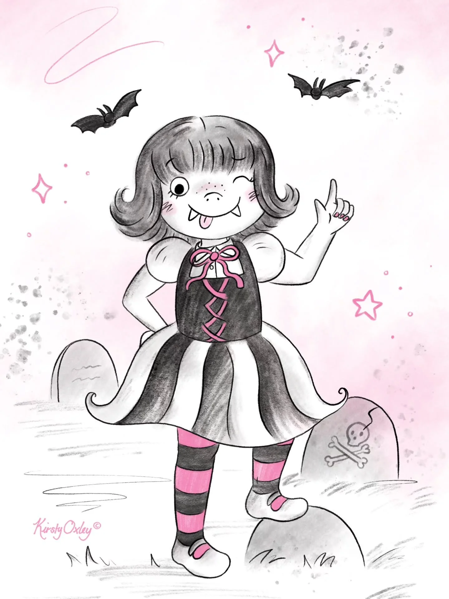 Spooky vampire girl! 🦇🩷

accidentally low key inspired by Mona the Vampire! (my forever role model!)
#vampire #digitalart #illustration #kidlitart #digitalillustration