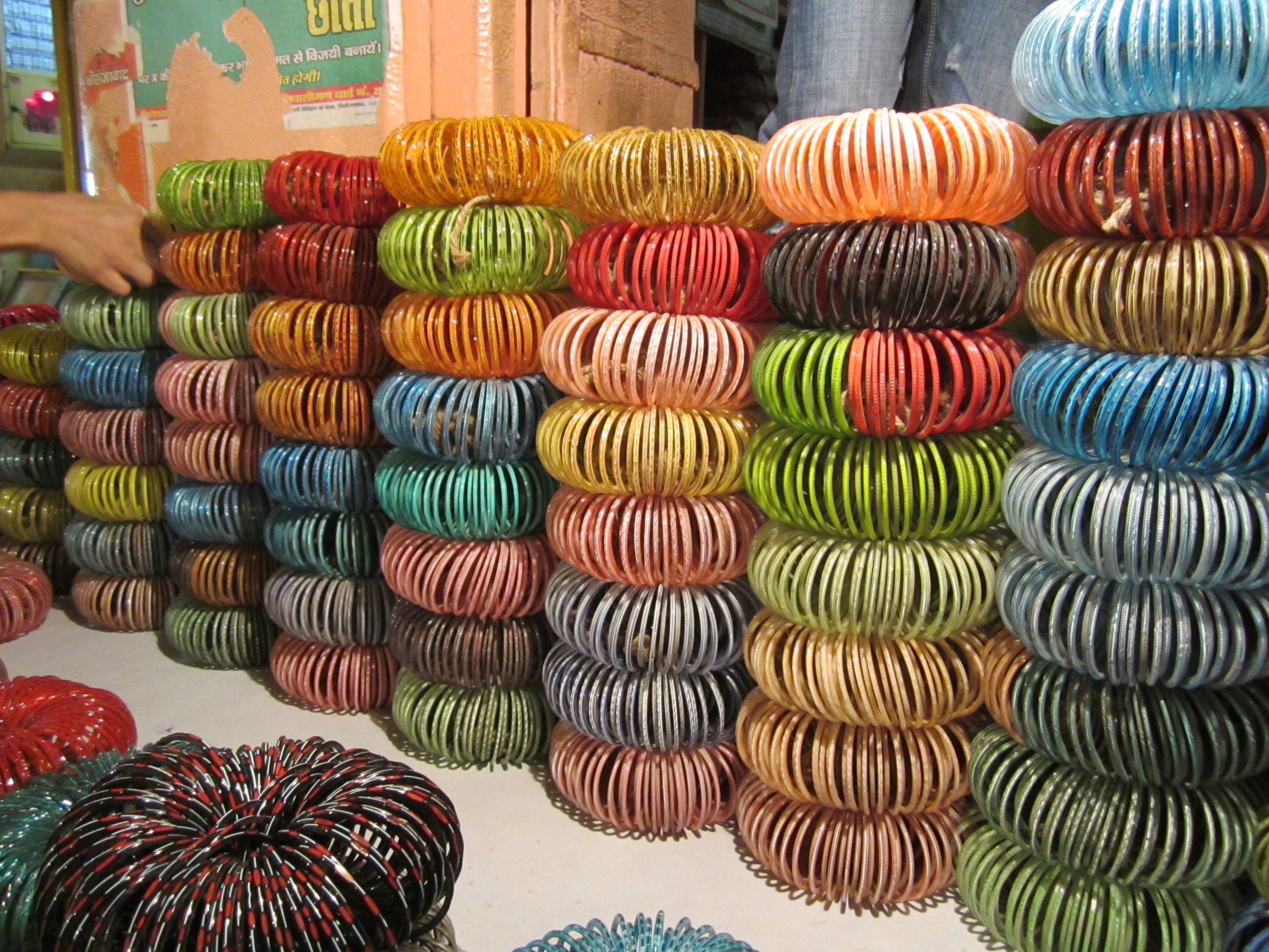 Bundles of bangles at the wholesale market in Firozabad, India, 2012. Photo: Stine Bidstrup 