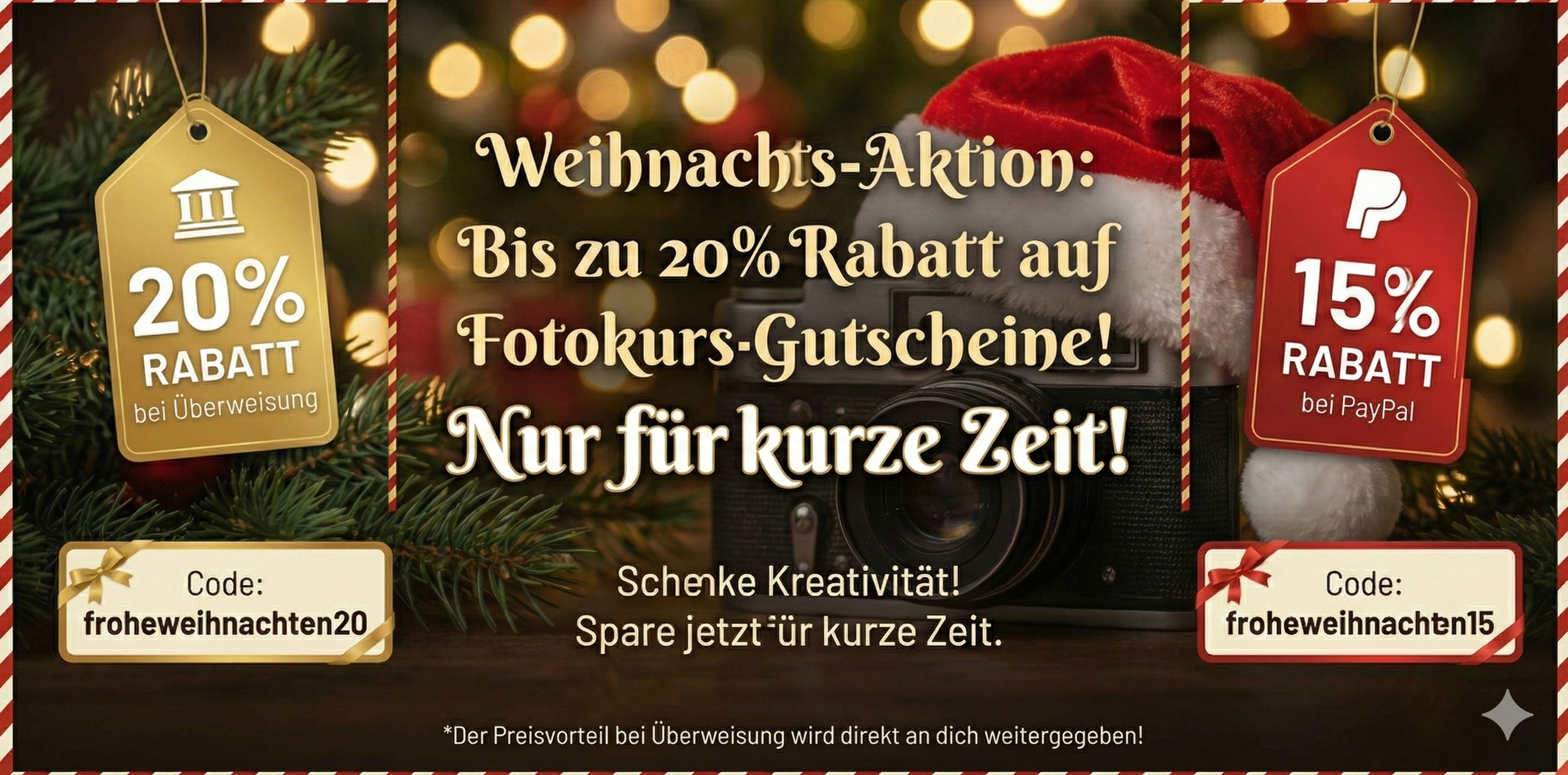 Gutscheinaktion Weihnachten bis zu 20%