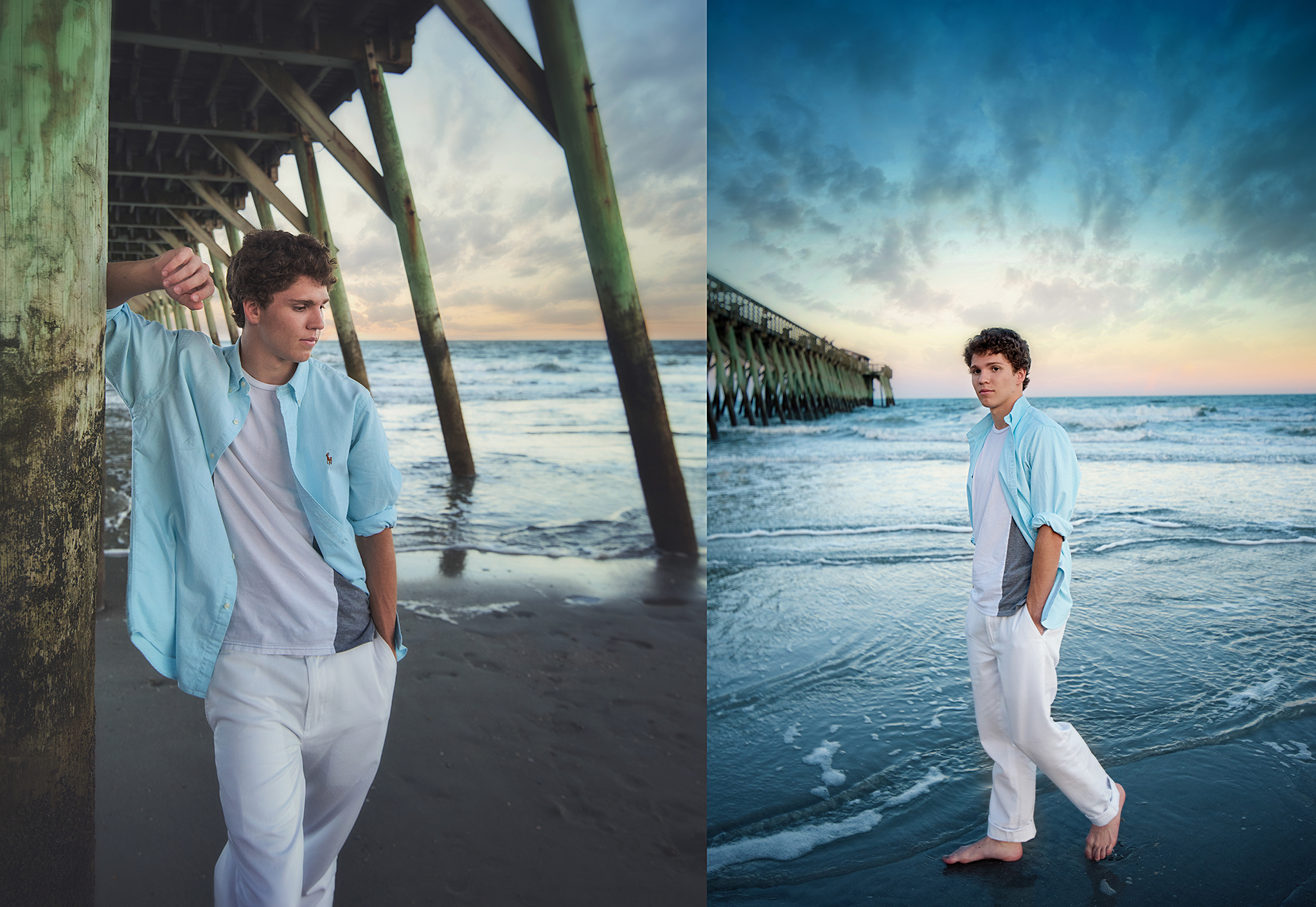 Senior Photos under the pier at Myrtle Beach State Park