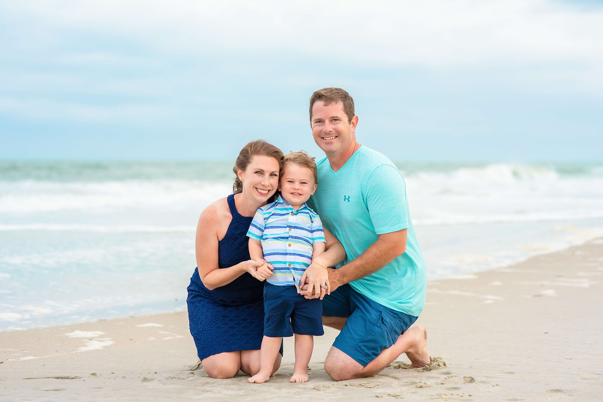 Family on beach