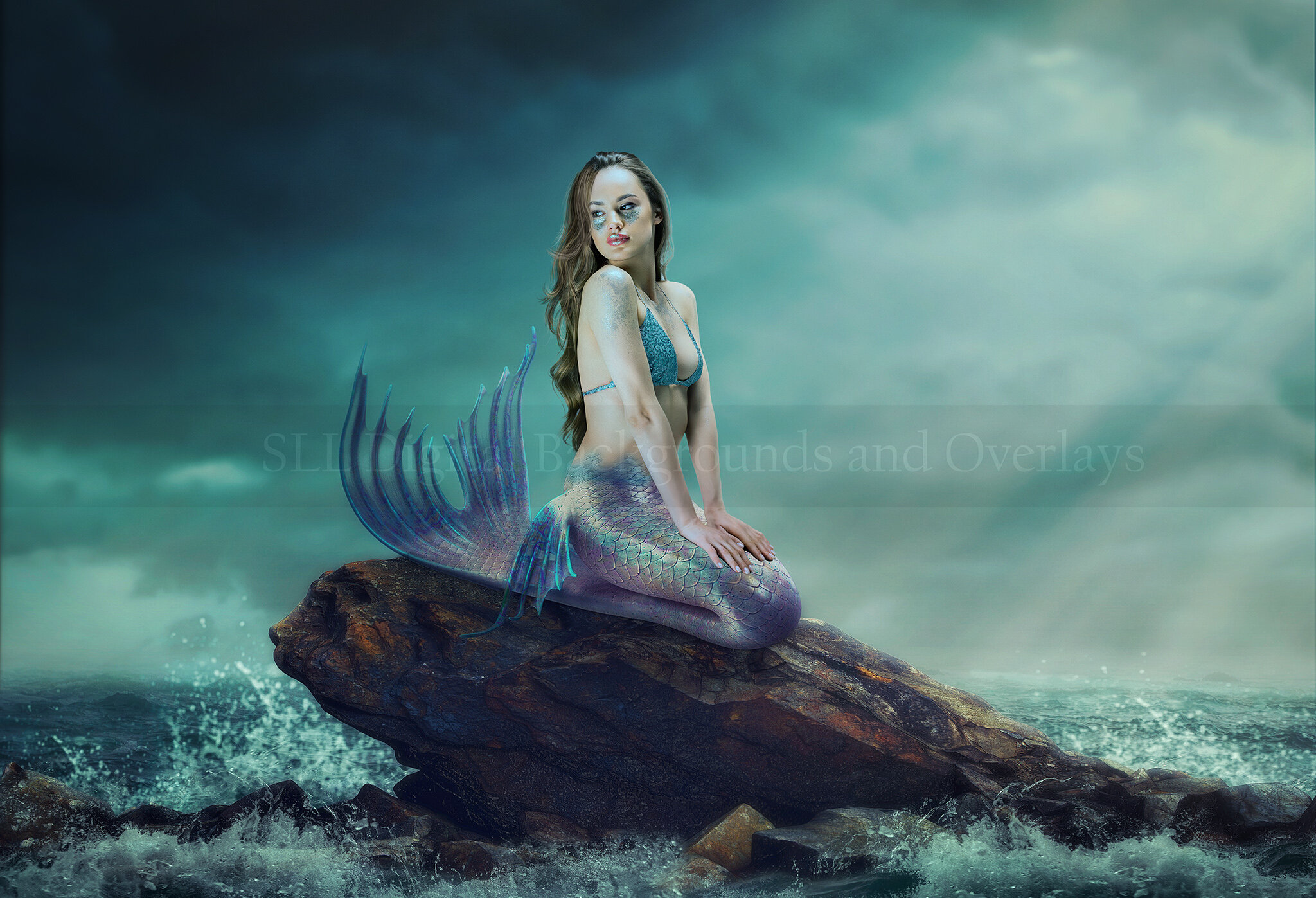 Mermaid on rock model Logo.jpg