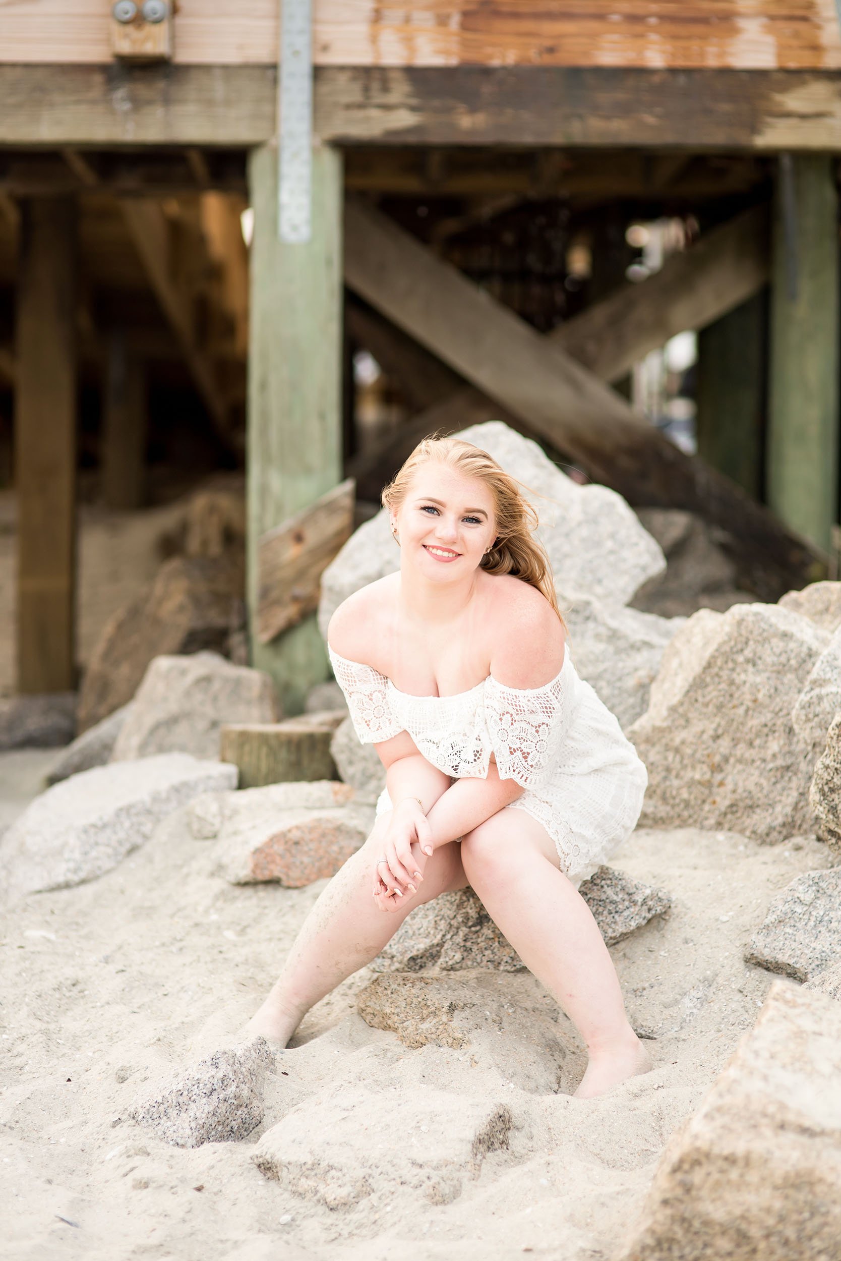 Senior Portraits near the Pier at Garden City.