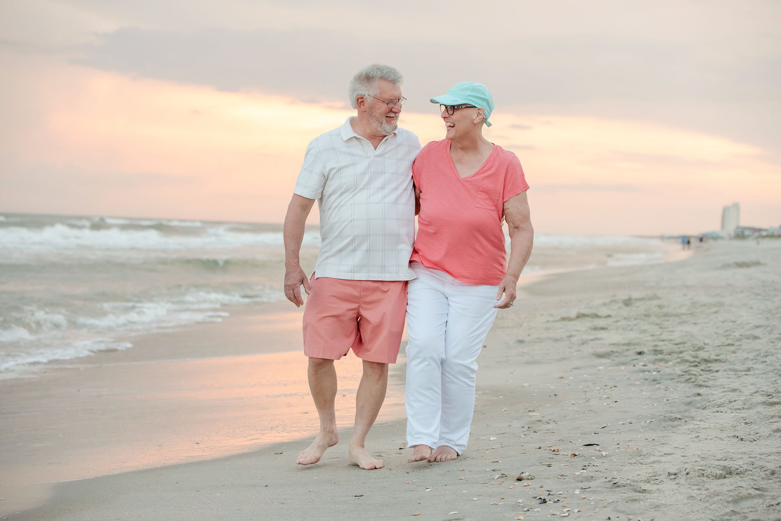 Sunset stroll on the beach