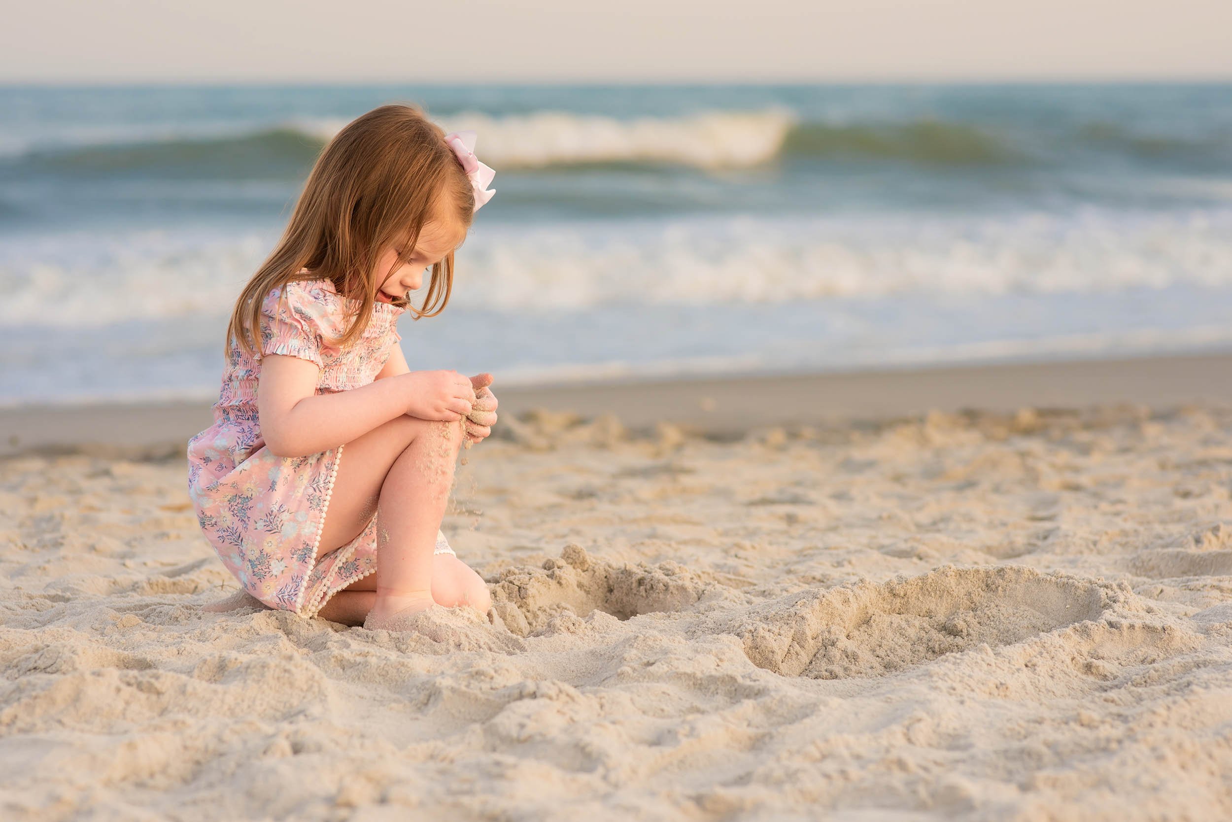 Playing in the sand.
