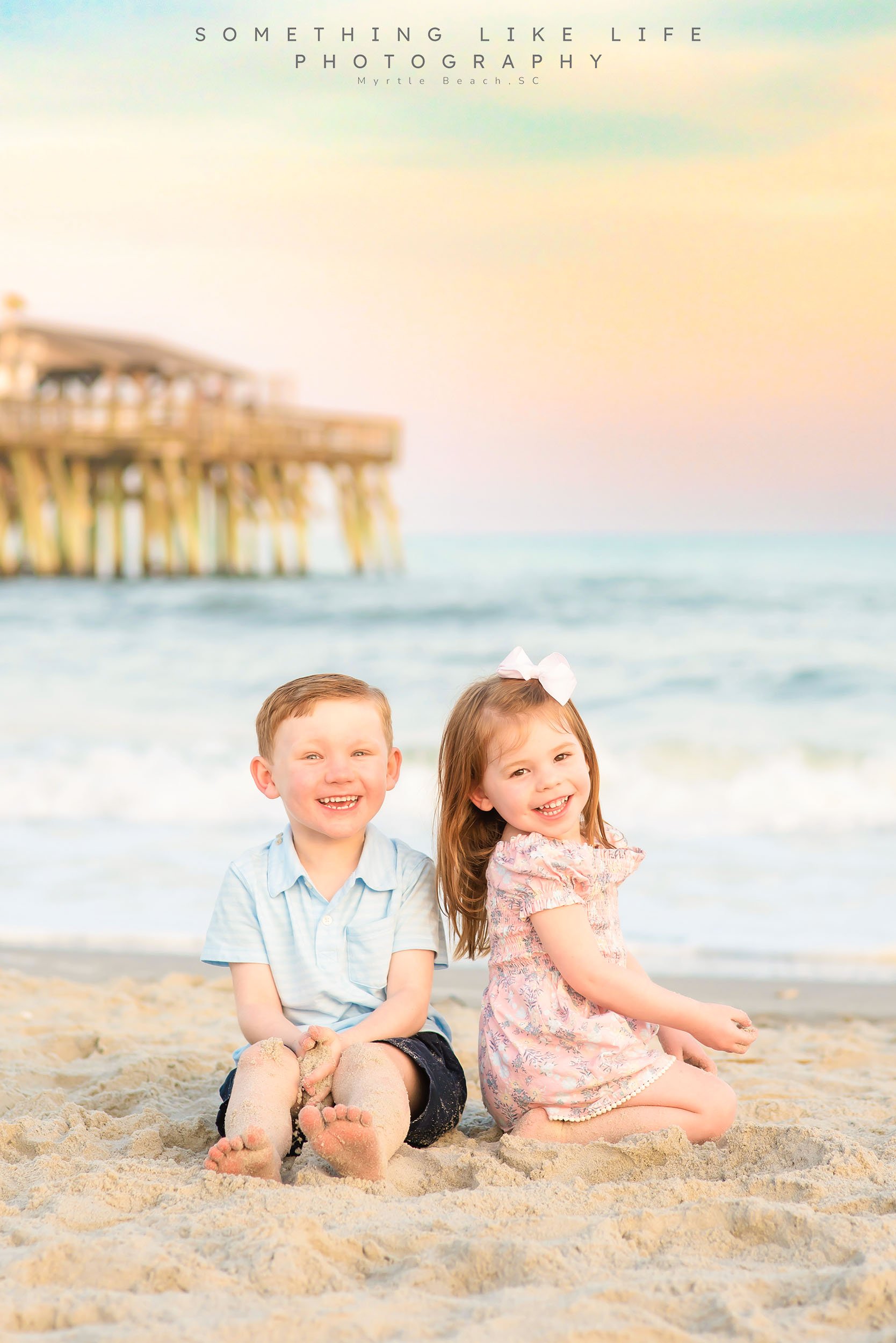 Sunset Sibling Session on the Beach