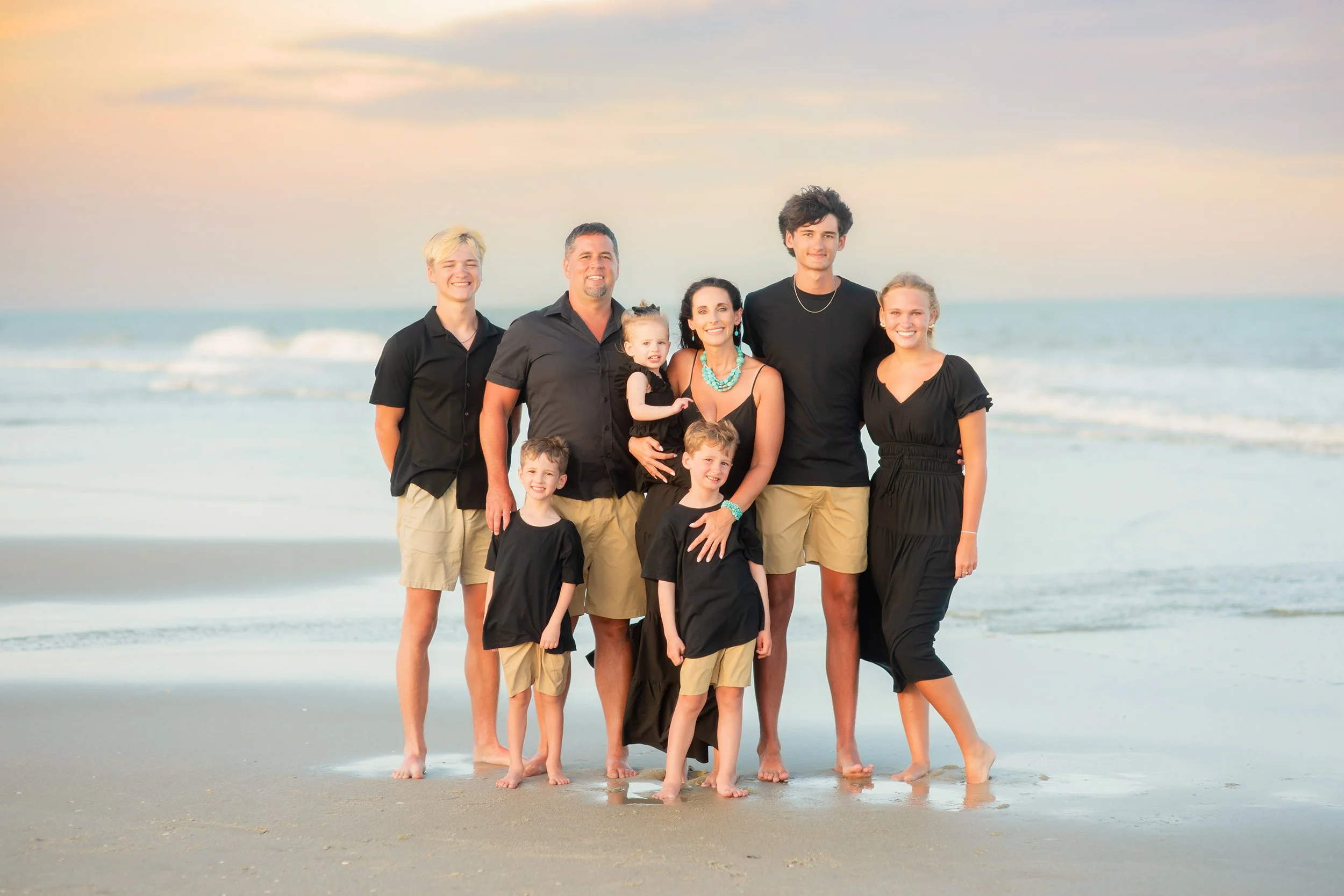 Coordinated Family Outfits for Surfside Beach Photos