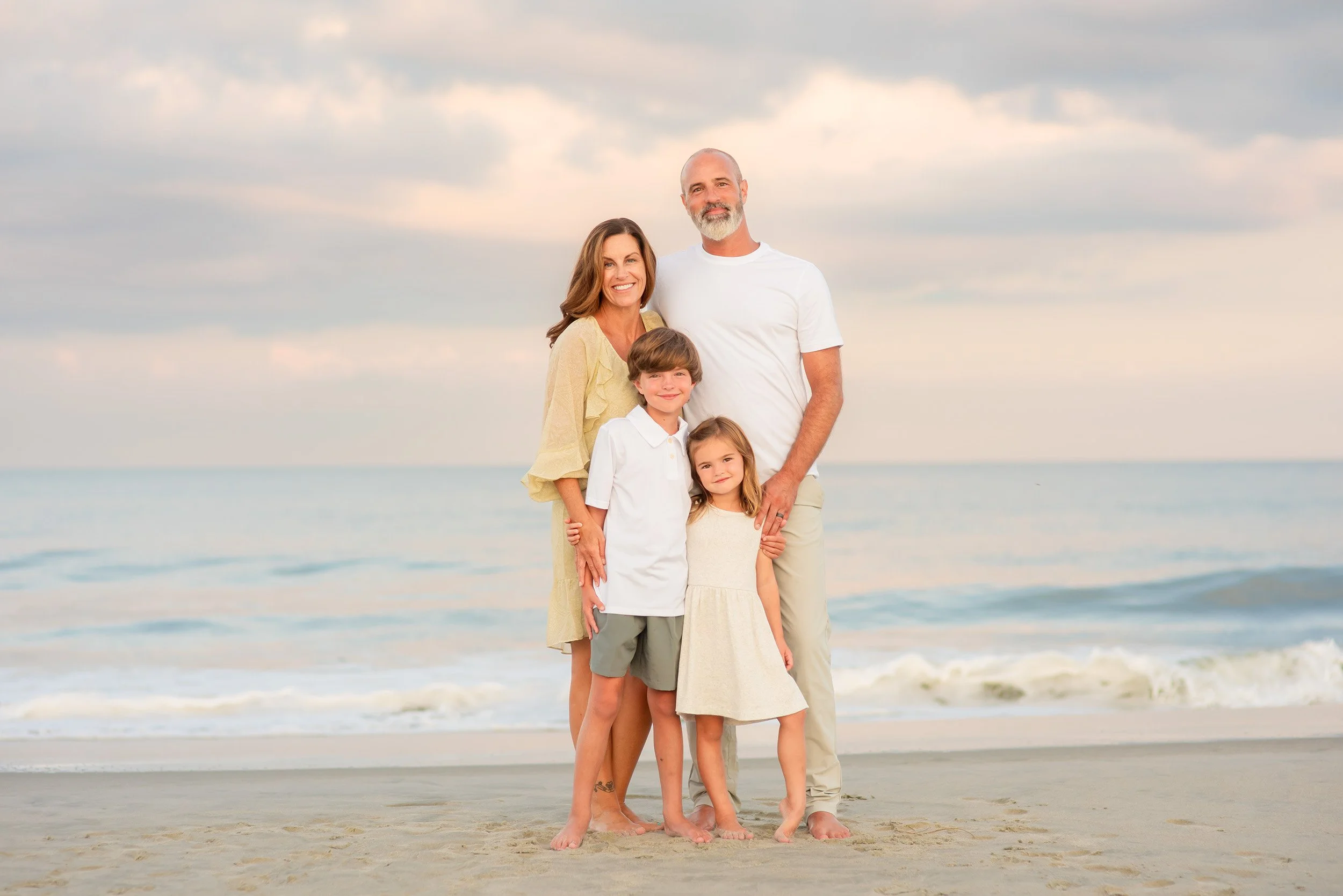 Neutral Beach Family Photos at Sunset