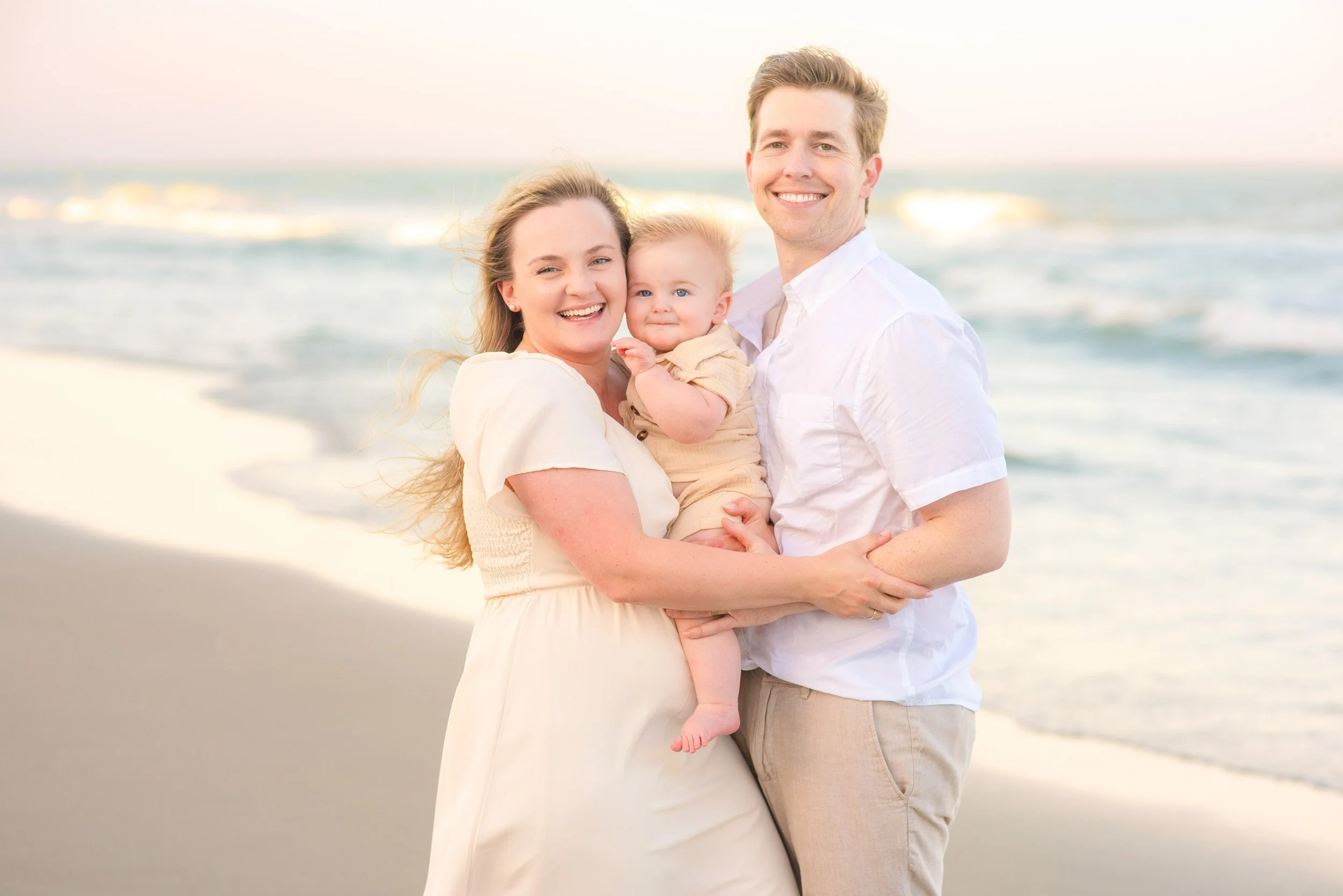 Family Beach Photos at Golden Hour