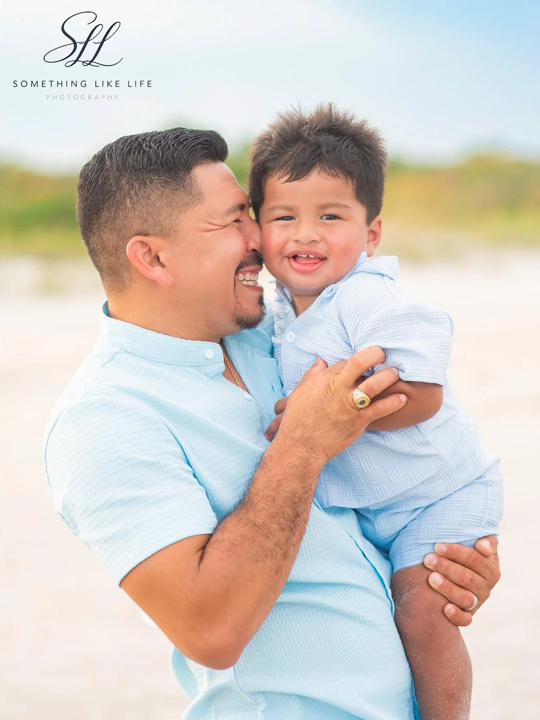 Father and Son Beach Portrait in Myrtle Beach