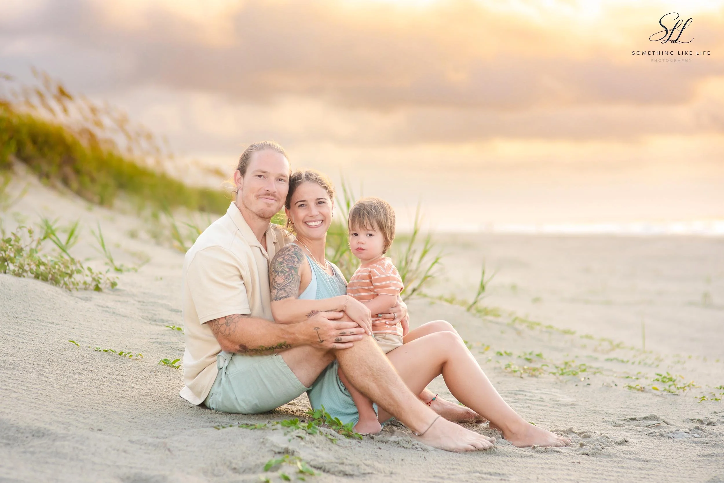 Sunset Family Portraits in Myrtle Beach Sand Dunes
