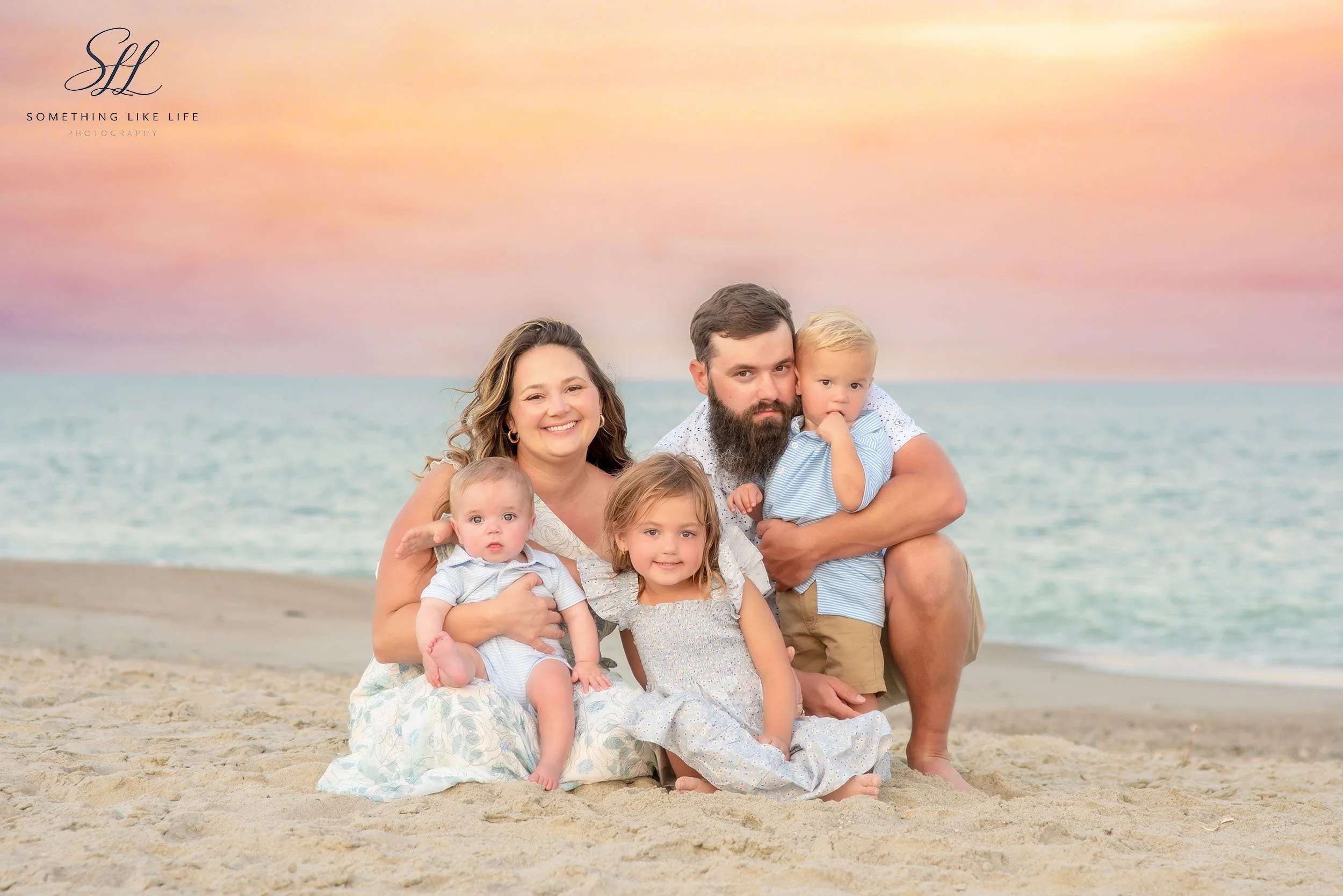 Sunset Family Beach Portraits in Pawleys Island, SC