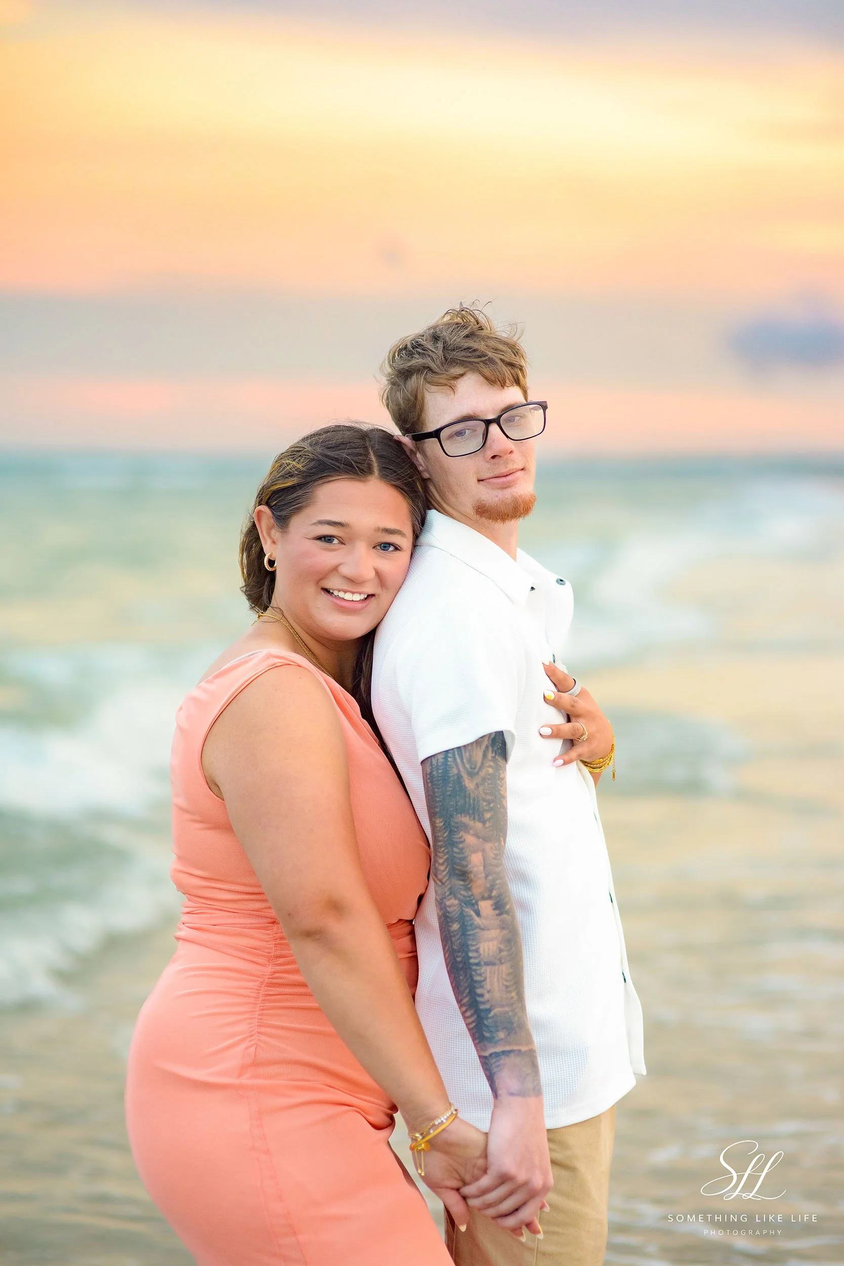 Romantic Young Couple at Sunset | Huntington Beach State Park Photography