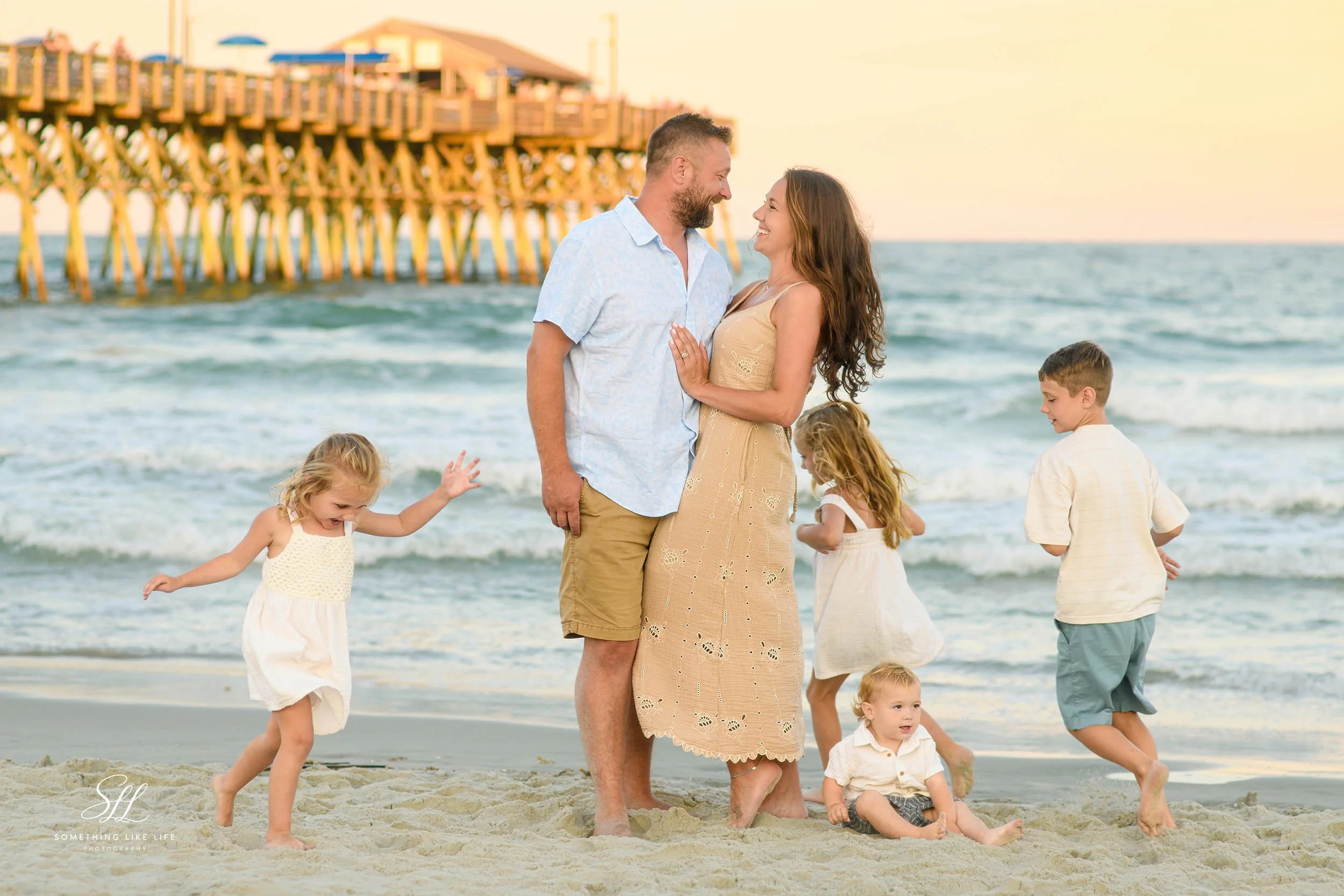 Garden City Beach Family Photography | Sunset Portraits Near Garden City Pier