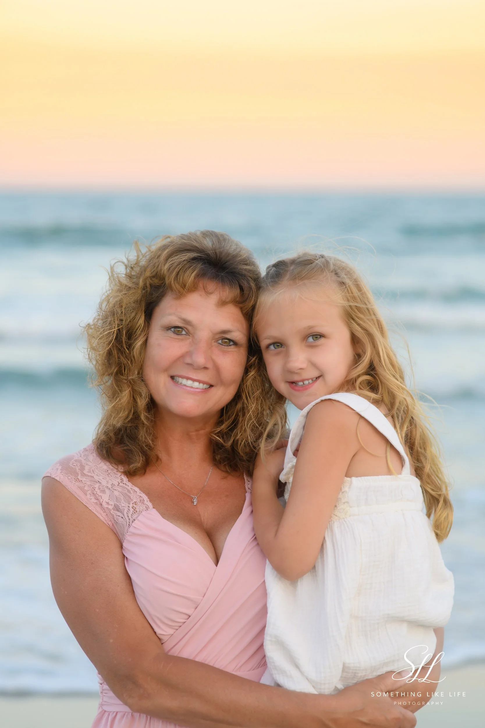 Grandmother & Granddaughter Photography at Garden City Beach, SC | Sunset Family Portraits