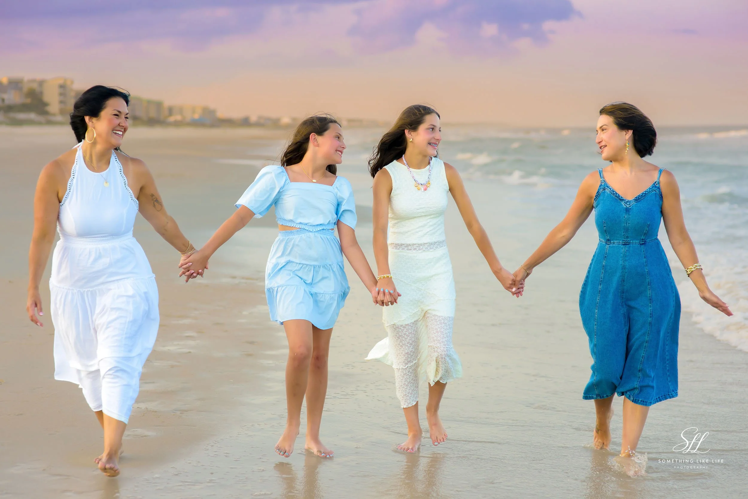 Mother, Daughters & Aunt Photography at Litchfield Beach, SC | Multi-Generational Family Portraits