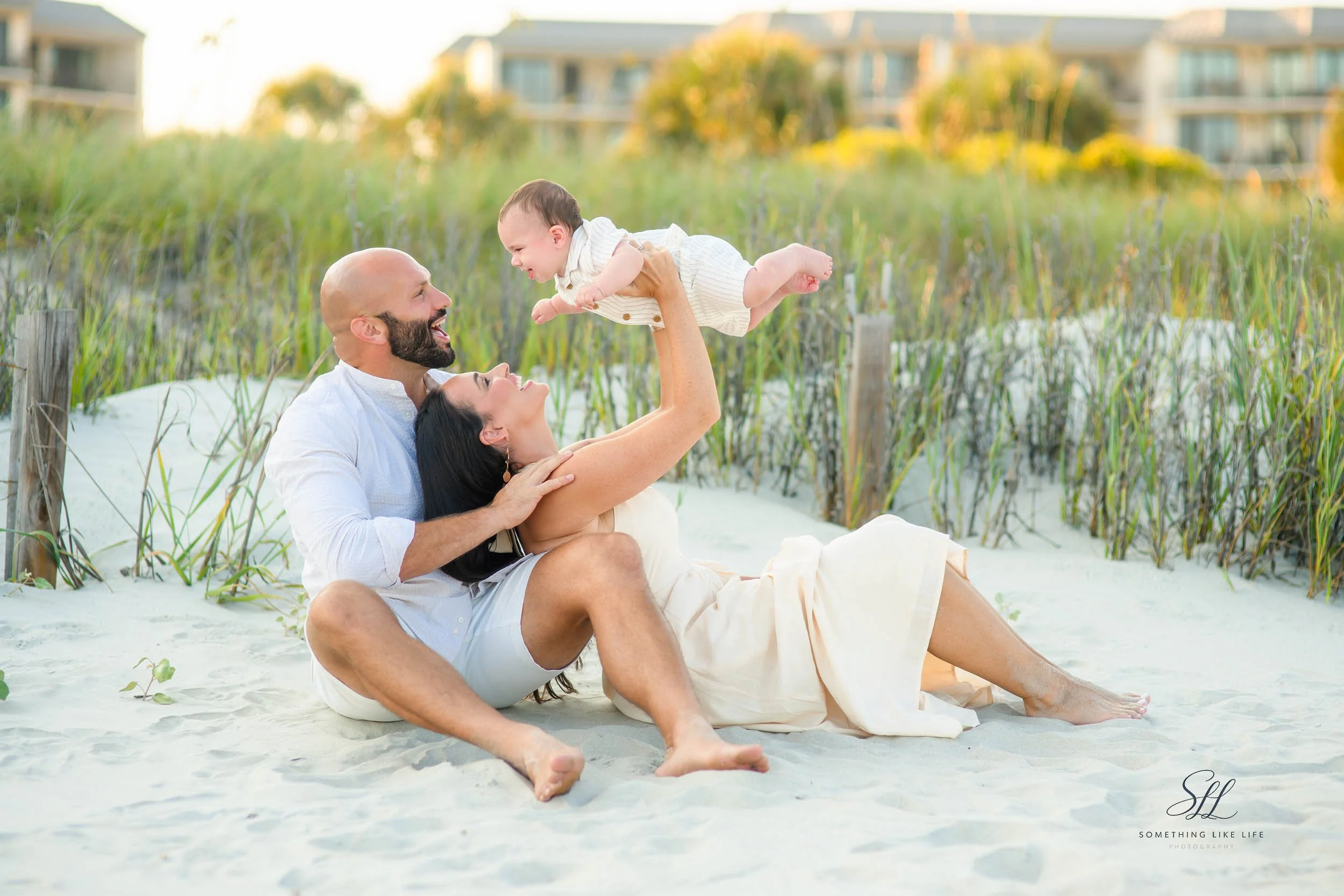 Family Beach Photos with Baby at Litchfield by the Sea SC