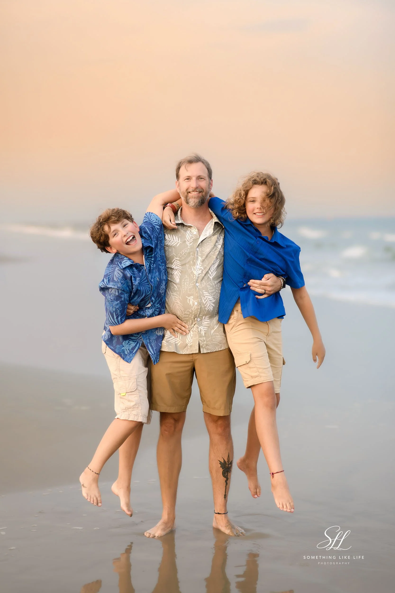 Fun Father and Sons Photo at Huntington Beach State Park