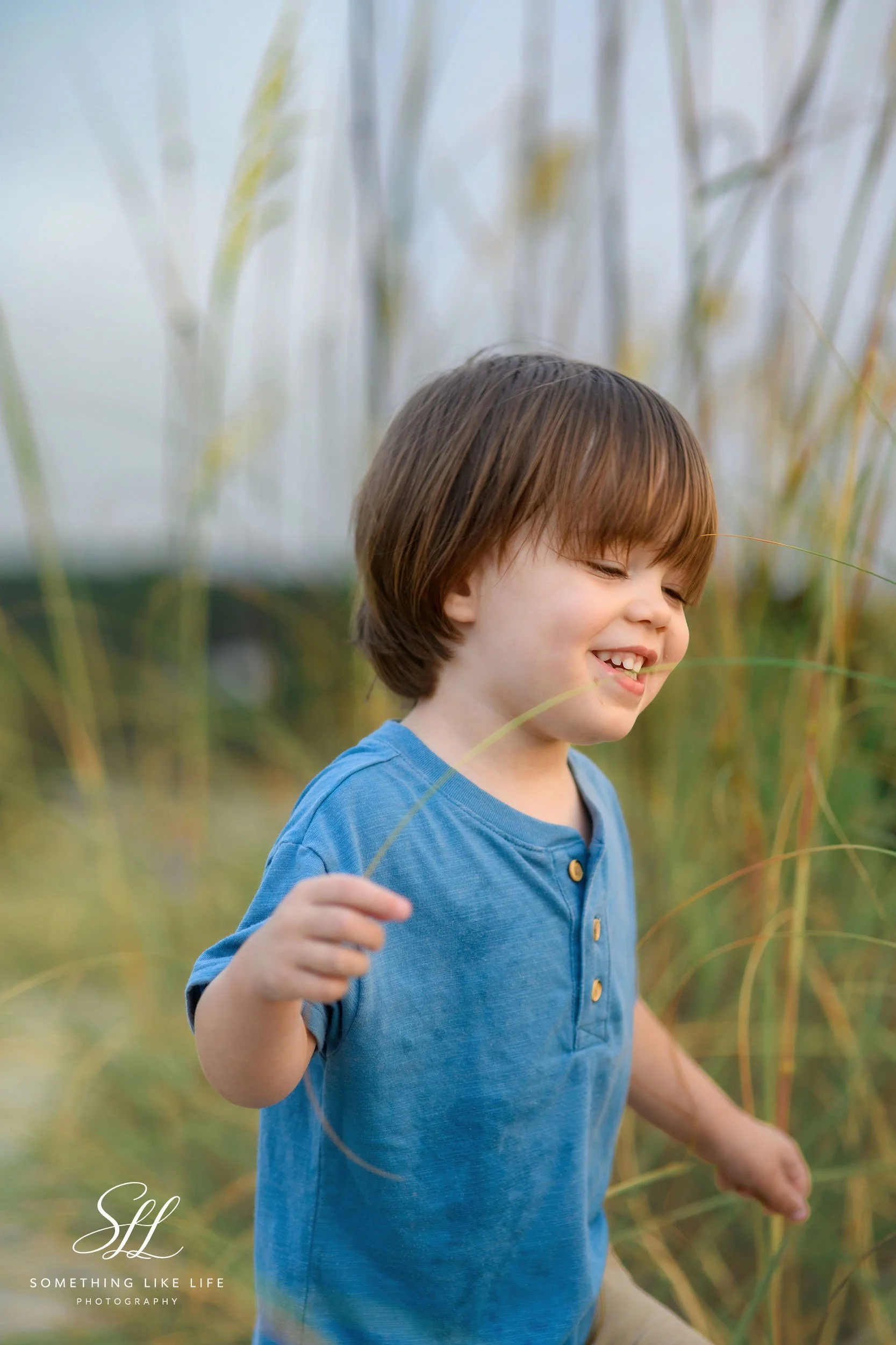 Candid Little Boy Portrait at Huntington Beach State Park SC
