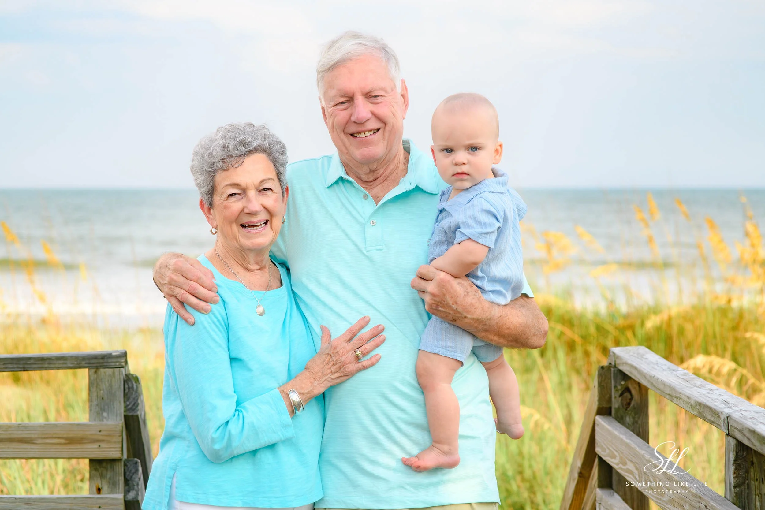 Four Generations of Love | Great-Grandparents & Great-Grandson at Surfside Beach SC