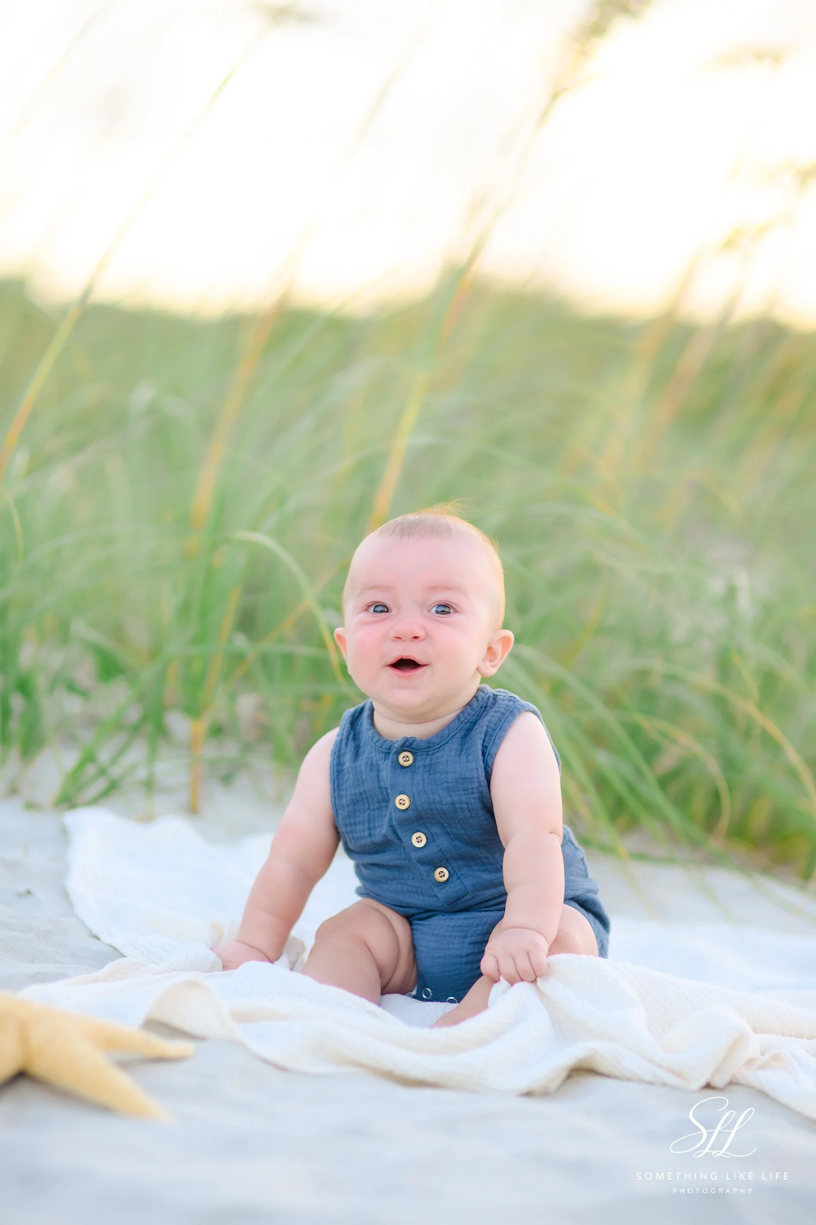 Adorable Baby Boy Beach Portrait | Huntington Beach State Park, SC