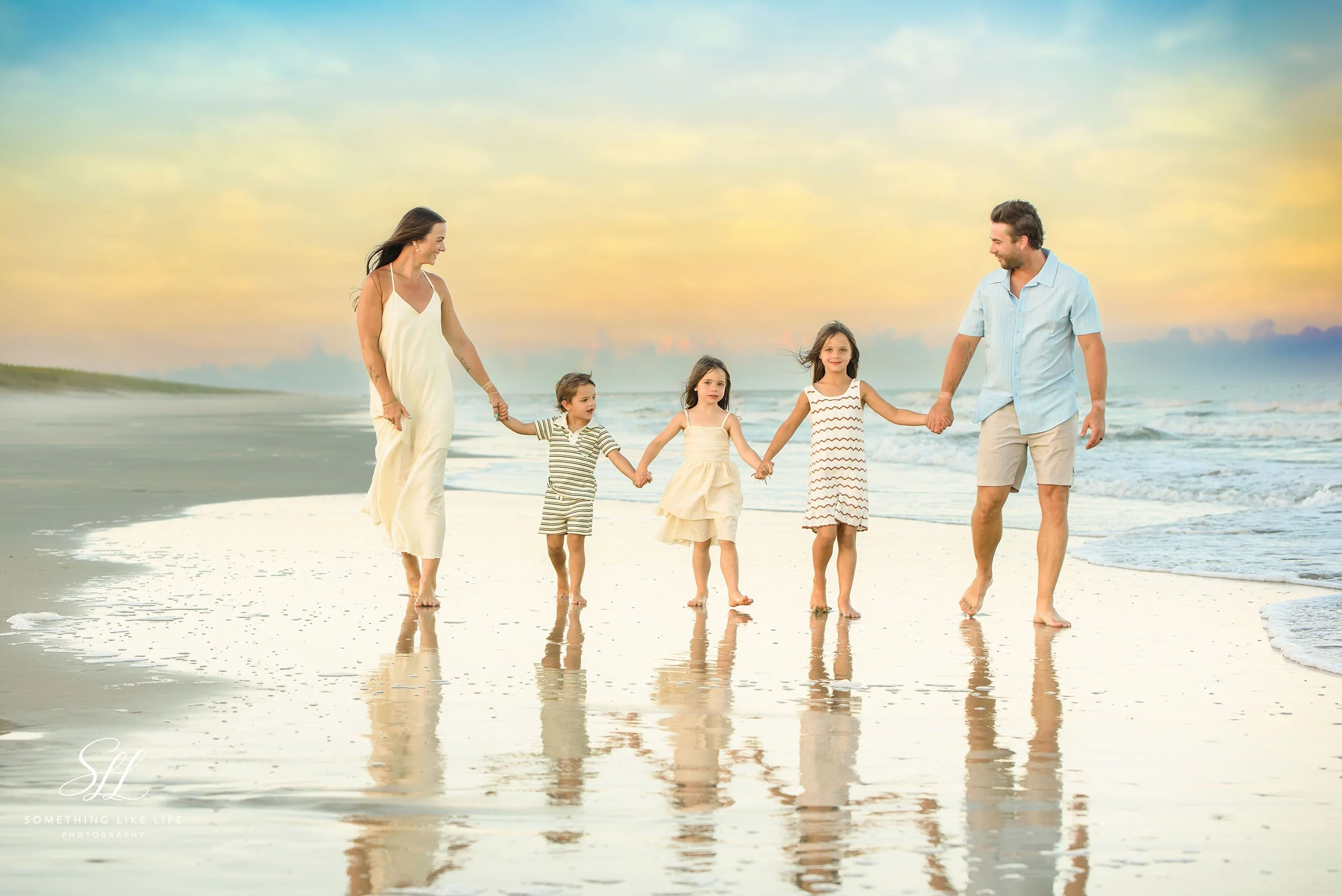 Sunset Family Beach Photography at Huntington Beach State Park | Myrtle Beach Family Photographer