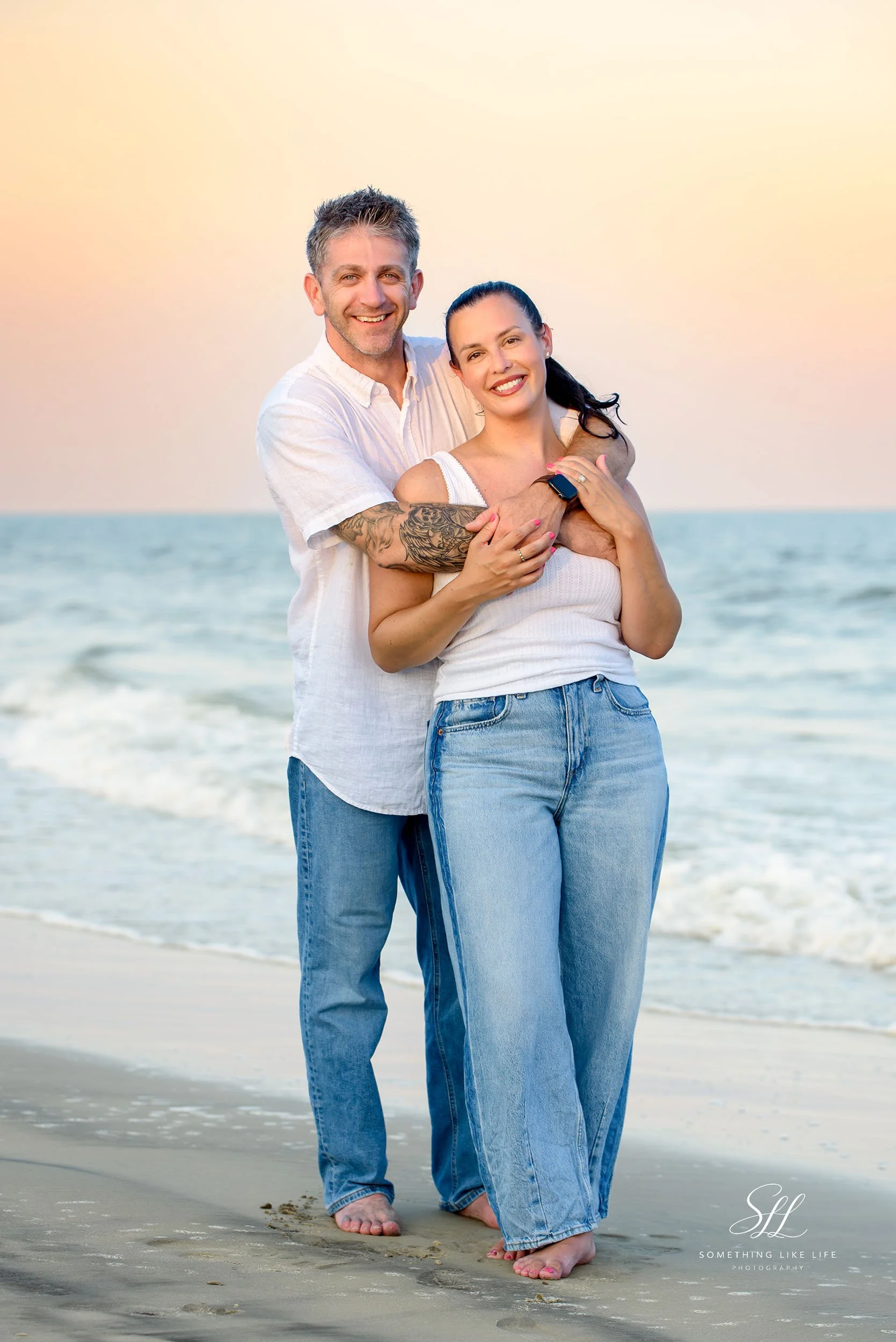 Sunset Couples Beach Portrait | Huntington Beach State Park SC Photographer