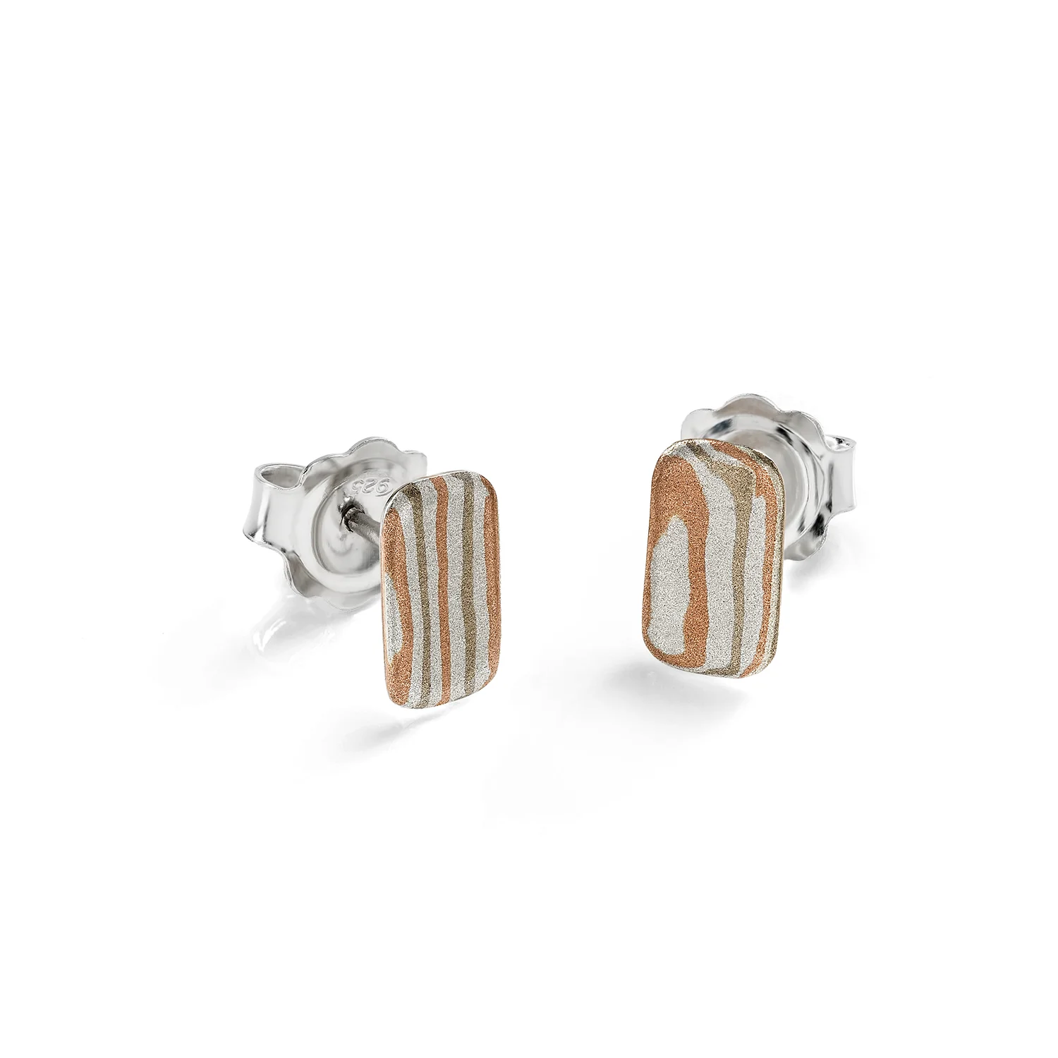 Mokume gane studs