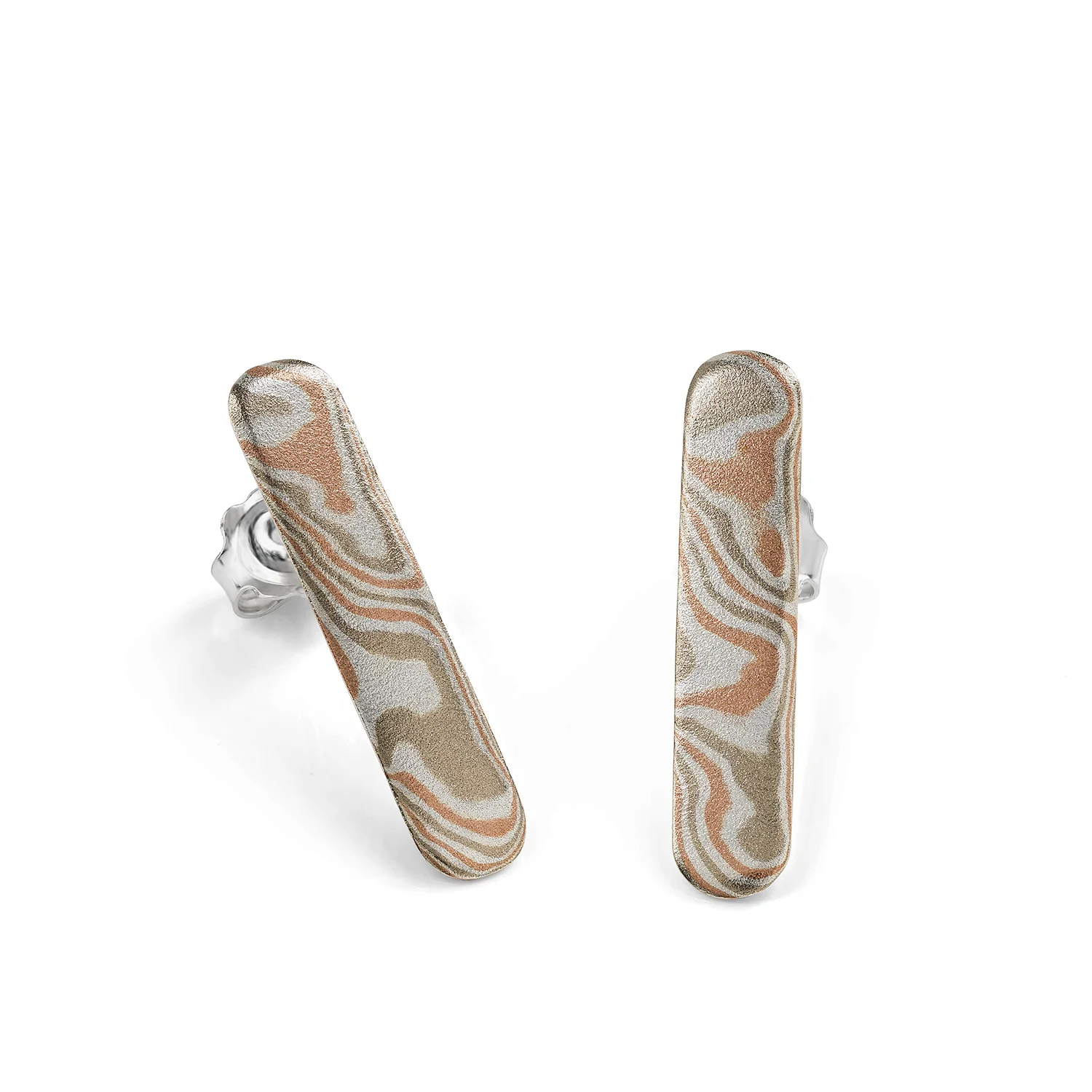 Mokume gane earrings
