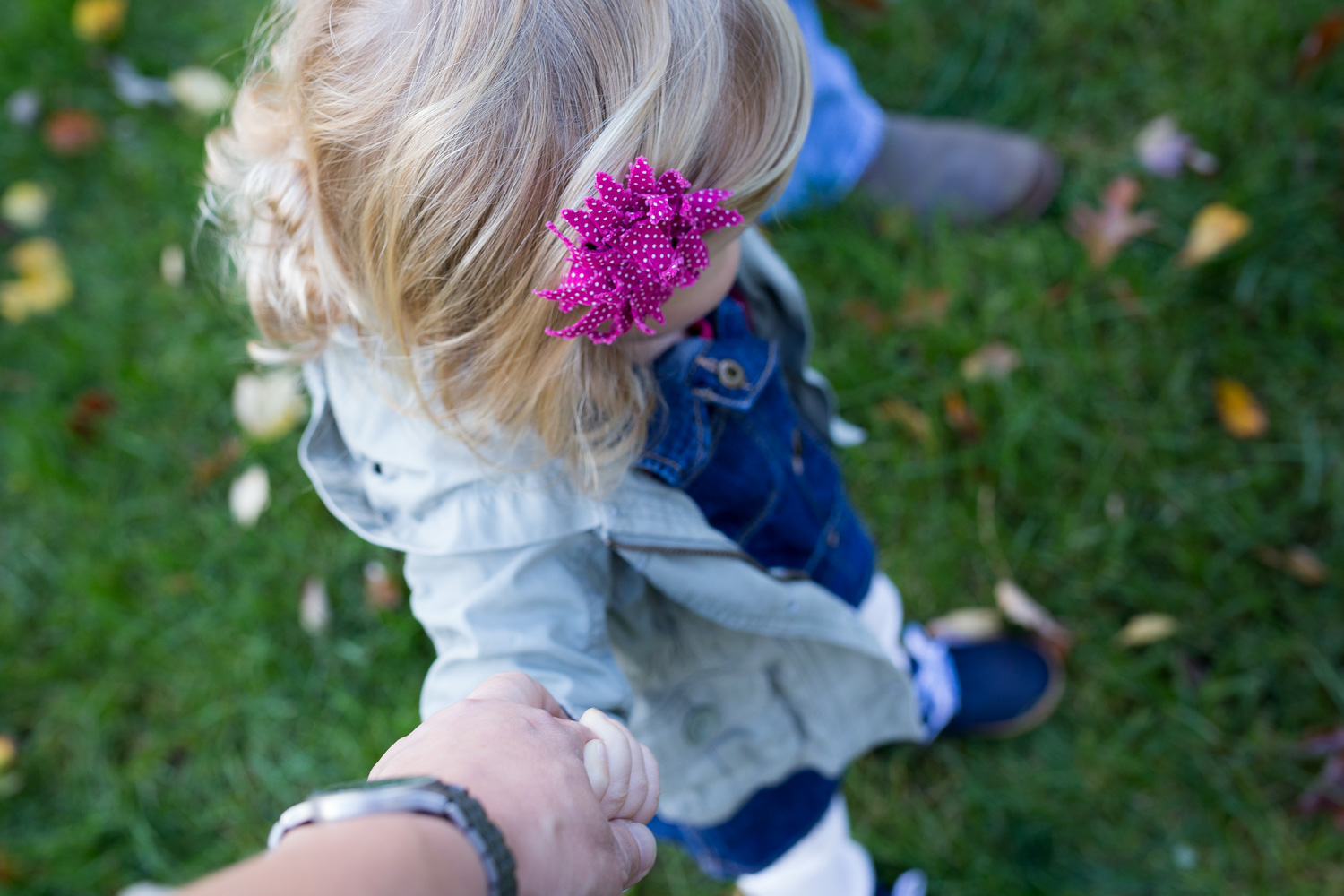 little girl holding my hand