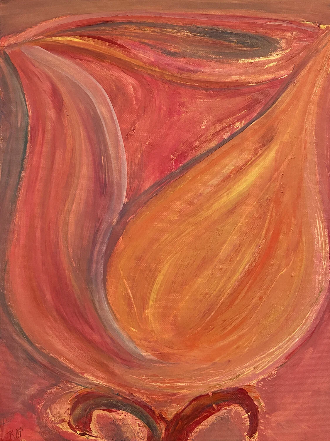  Tulip 1 : gouache on 11x14” canvas board by KJP, 2020 